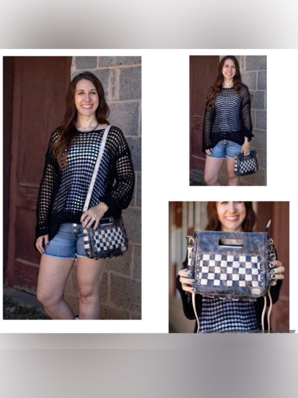 Bed Stu Leather Keiki Crossbody Bag Handbag Black Lux Nectar Lux MSRP $235 - Picture 5 of 6